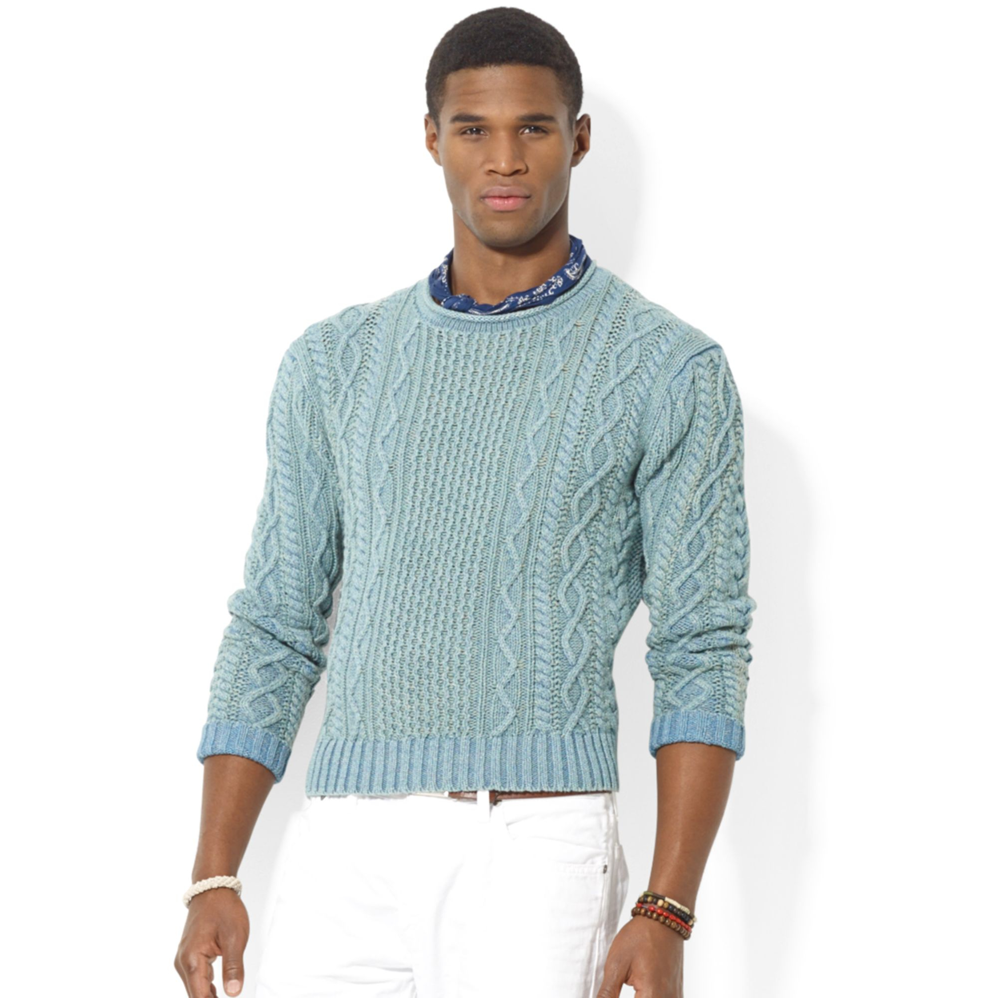 Ralph Lauren Polo  Aranknit Crewneck  Sweater in Light 