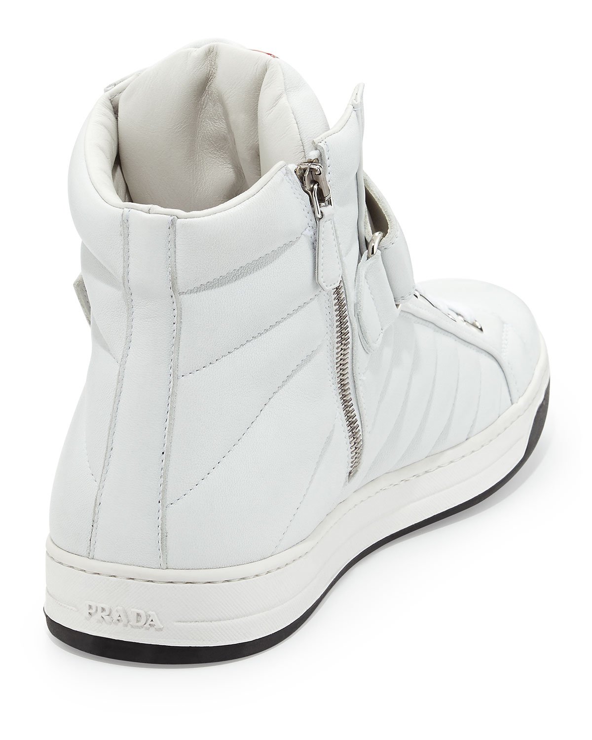 prada white high top sneakers