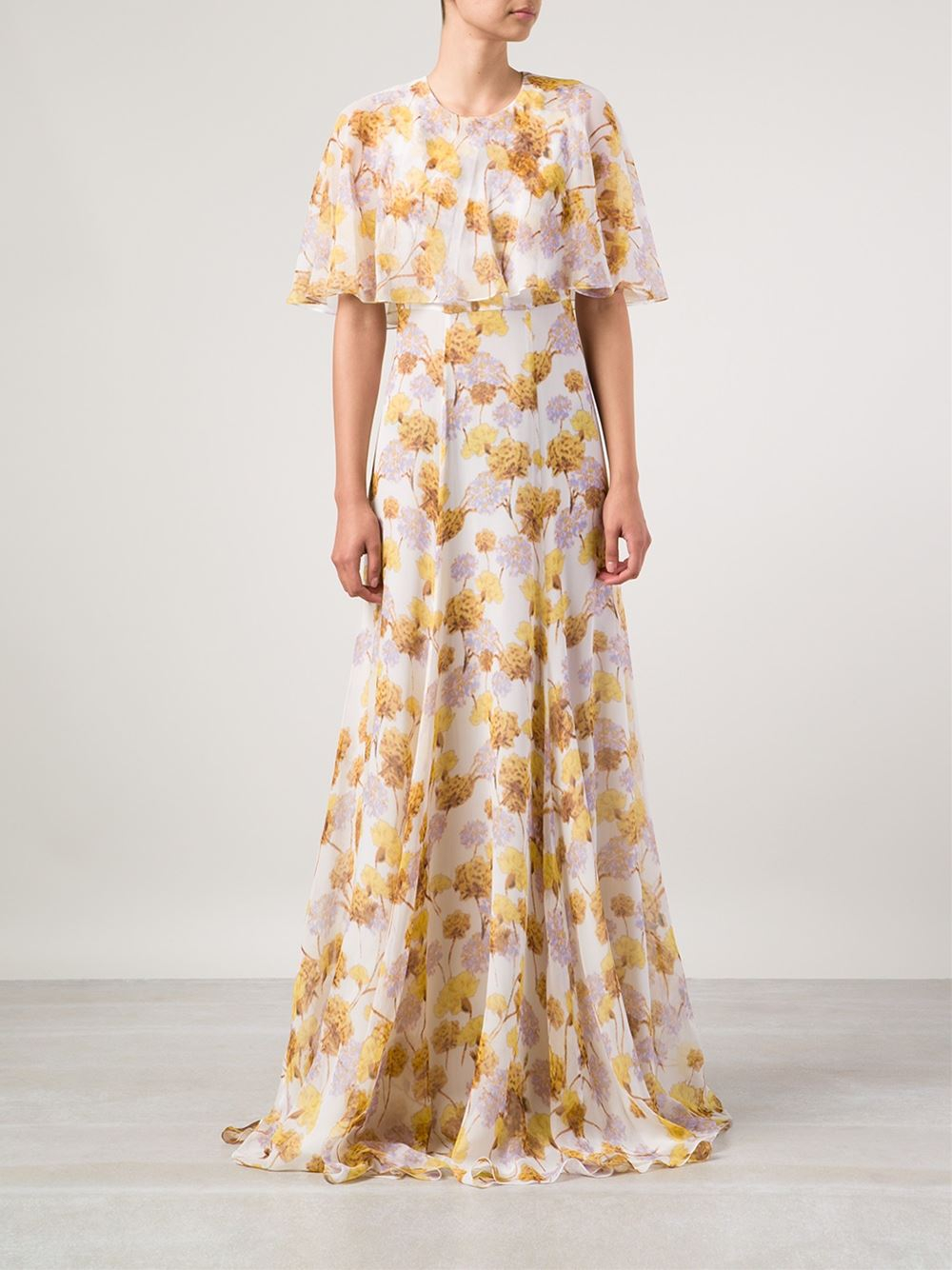 floral cape dress