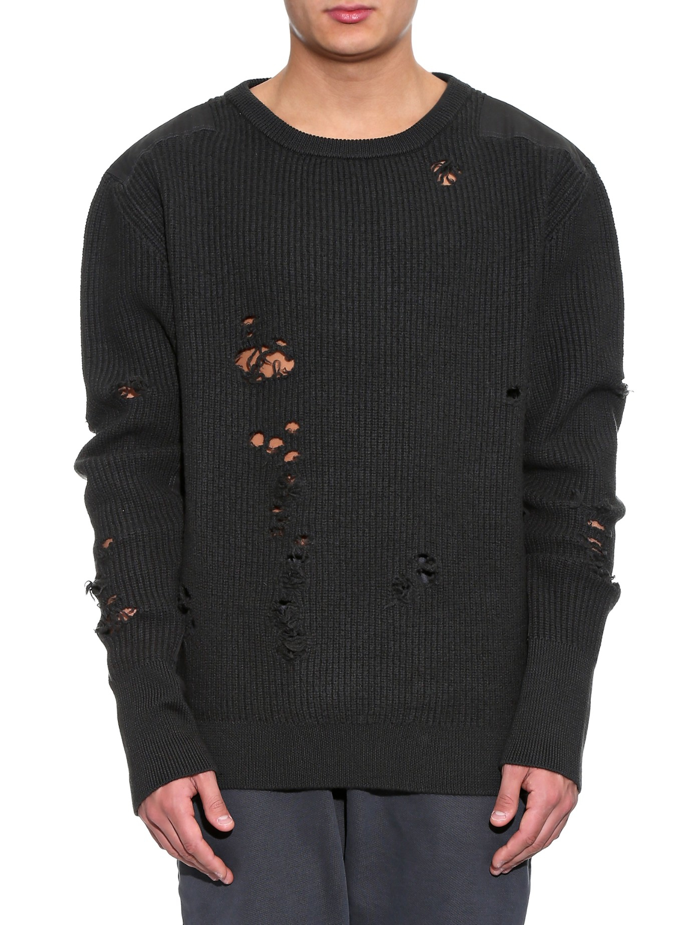 mens distressed cardigan