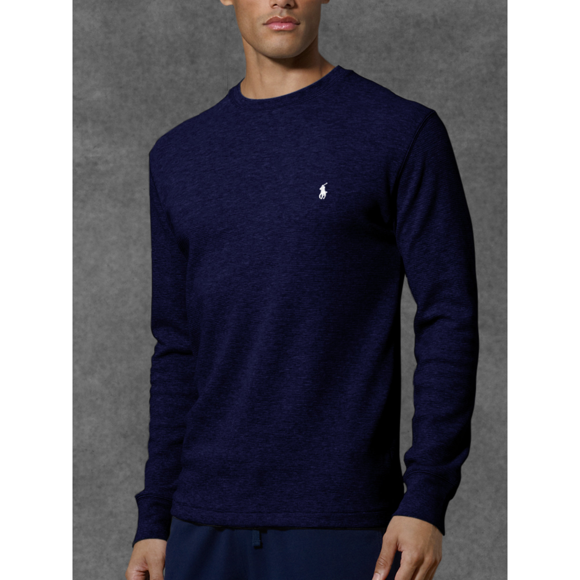 Polo ralph lauren Waffle-knit Crewneck Thermal in Blue for Men (Cruise ...