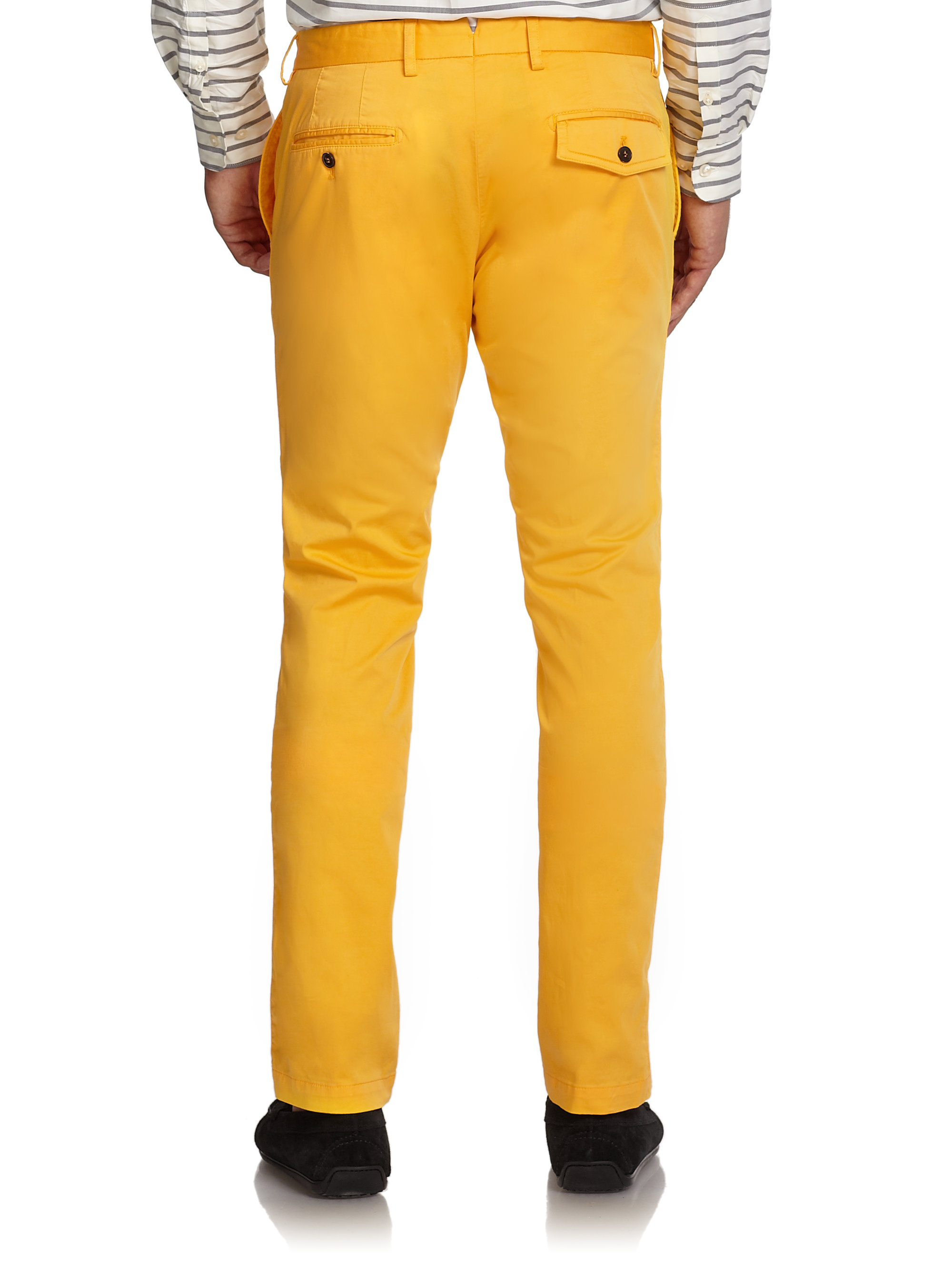 F. Faconnable Slim-fit Pants in Yellow for Men - Lyst