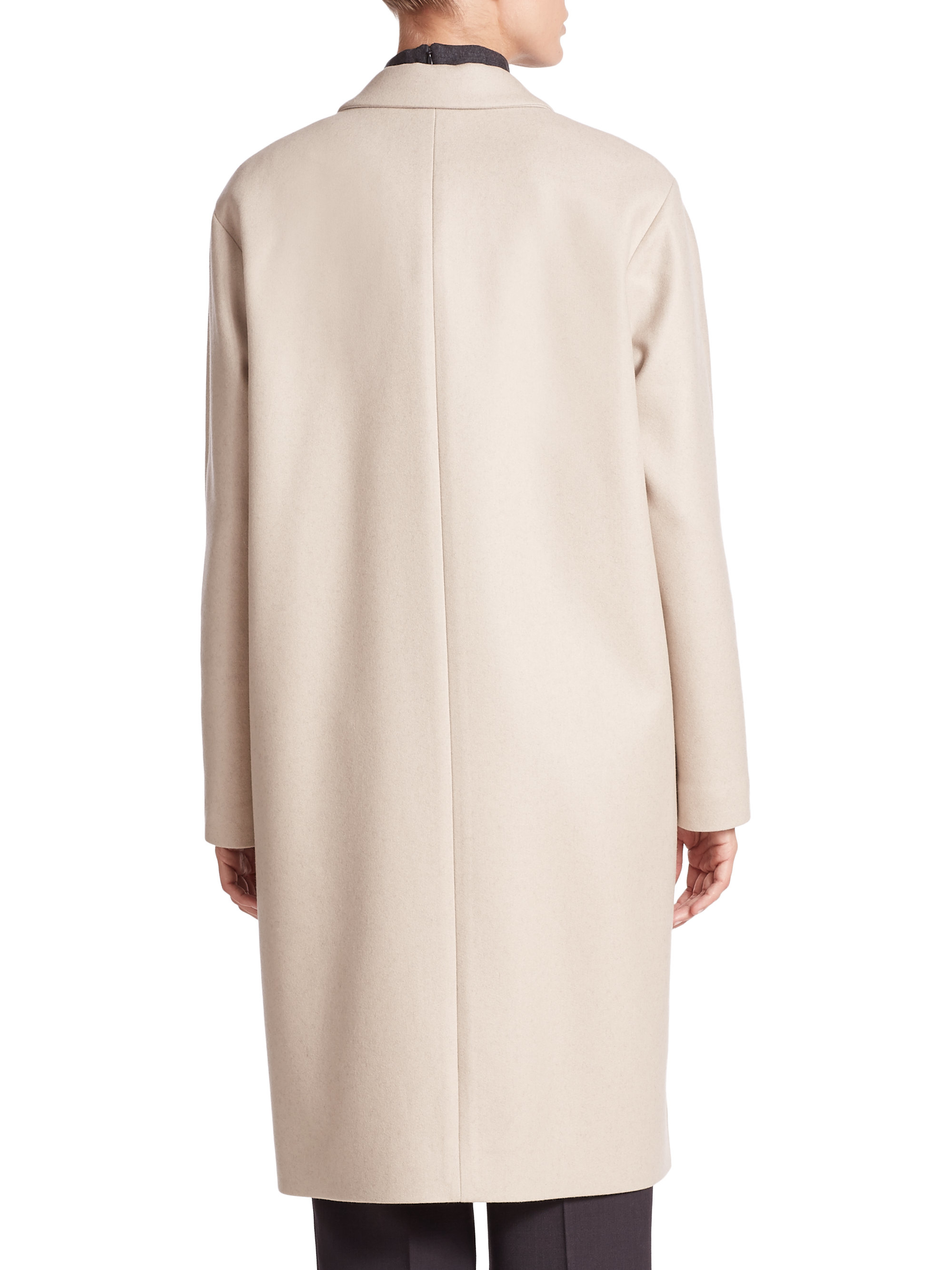 Brunello Cucinelli Double-faced Cashmere Coat in Natural | Lyst