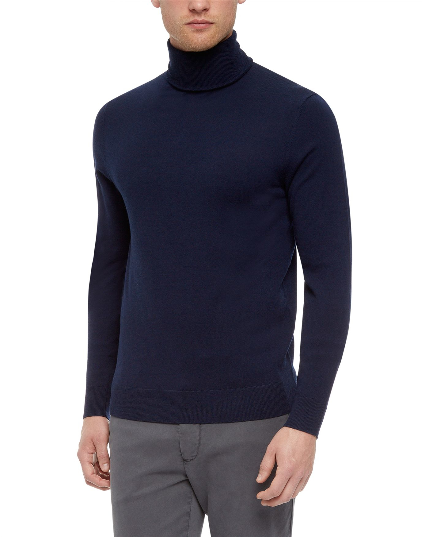 Jaeger Gostwyck Roll Neck Sweater in Blue for Men (Navy) | Lyst
