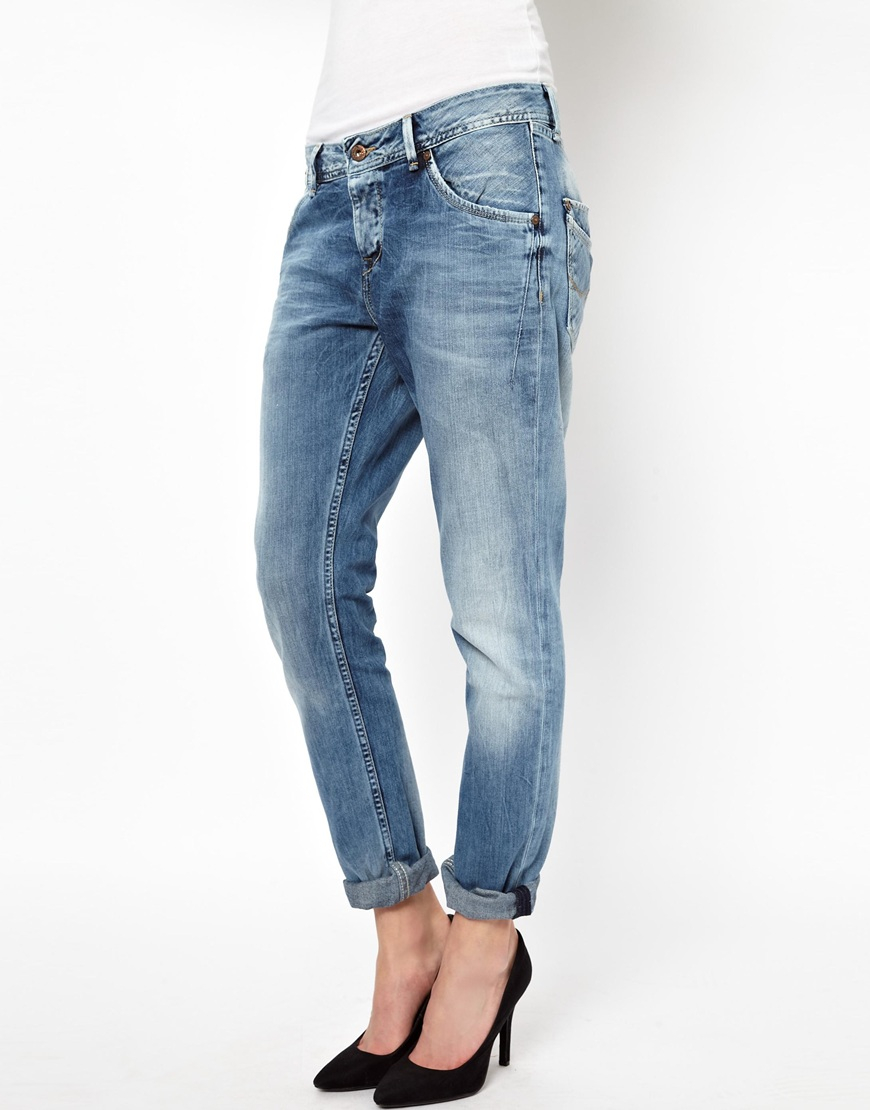 Lyst - Pepe Jeans Boyfriend Worn Jeans in Blue