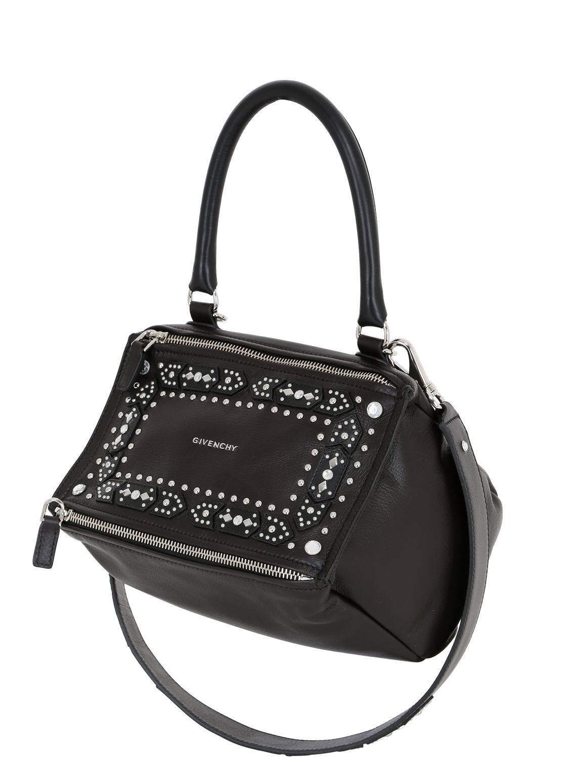 Givenchy Small Pandora Studded Leather Bag in Black | Lyst