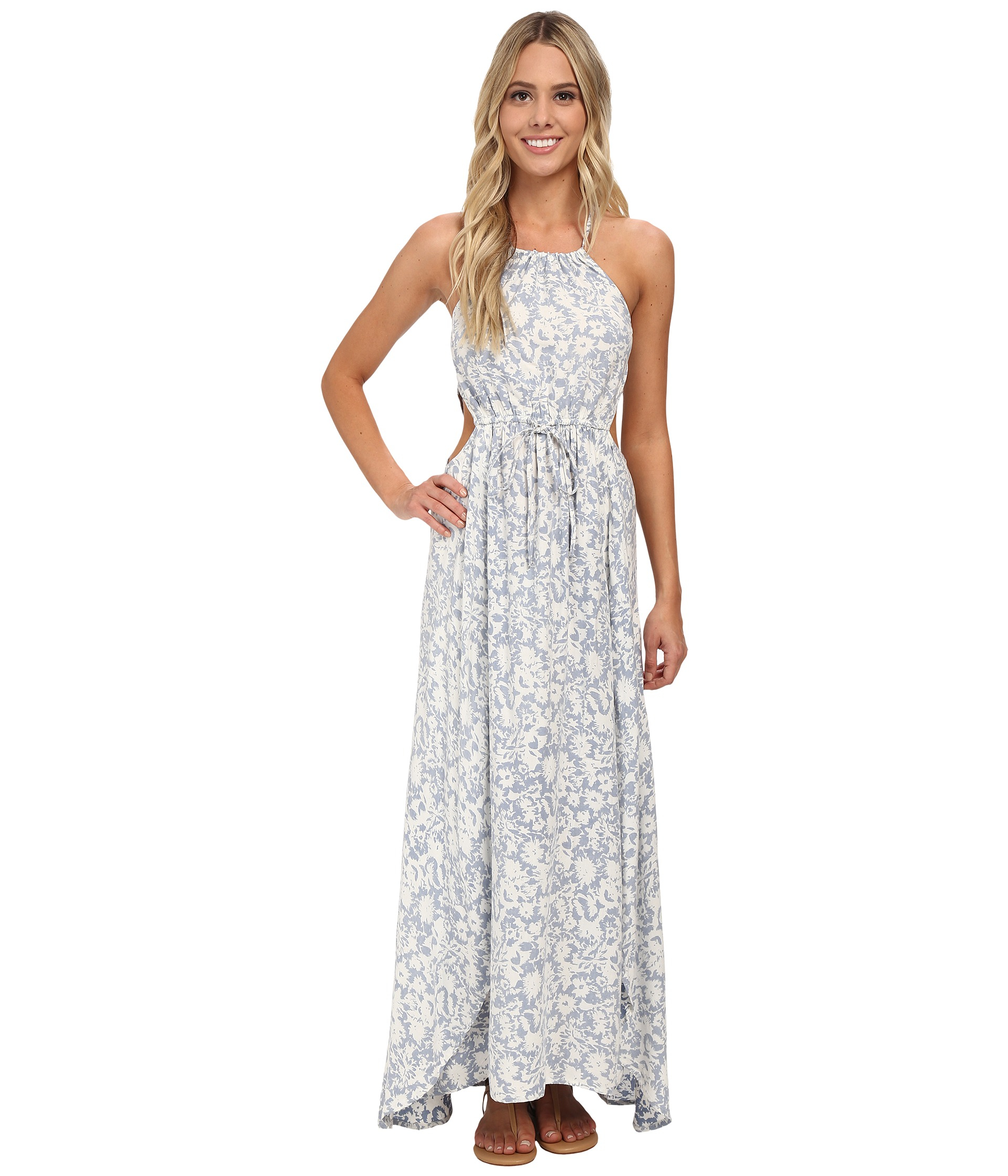sea blue maxi dress