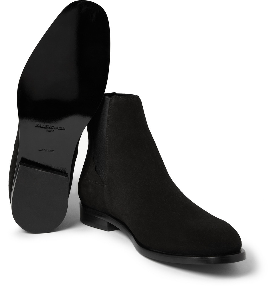 Lyst - Balenciaga Suede Chelsea Boots in Black for Men