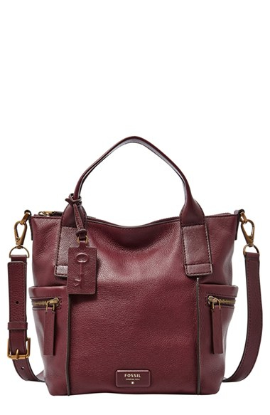 fossil medium emerson satchel burgundy in lyst fossil medium emerson satchel burgundy in lyst
