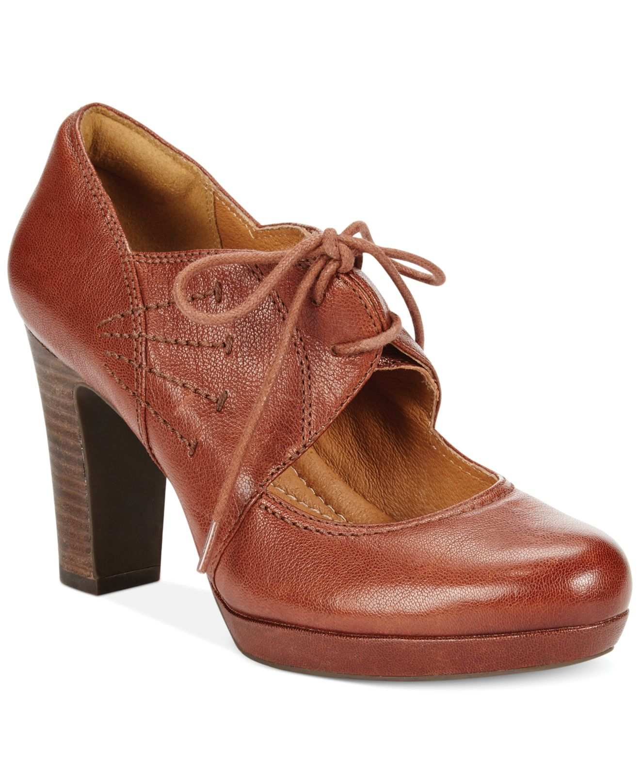 dark brown platform pumps