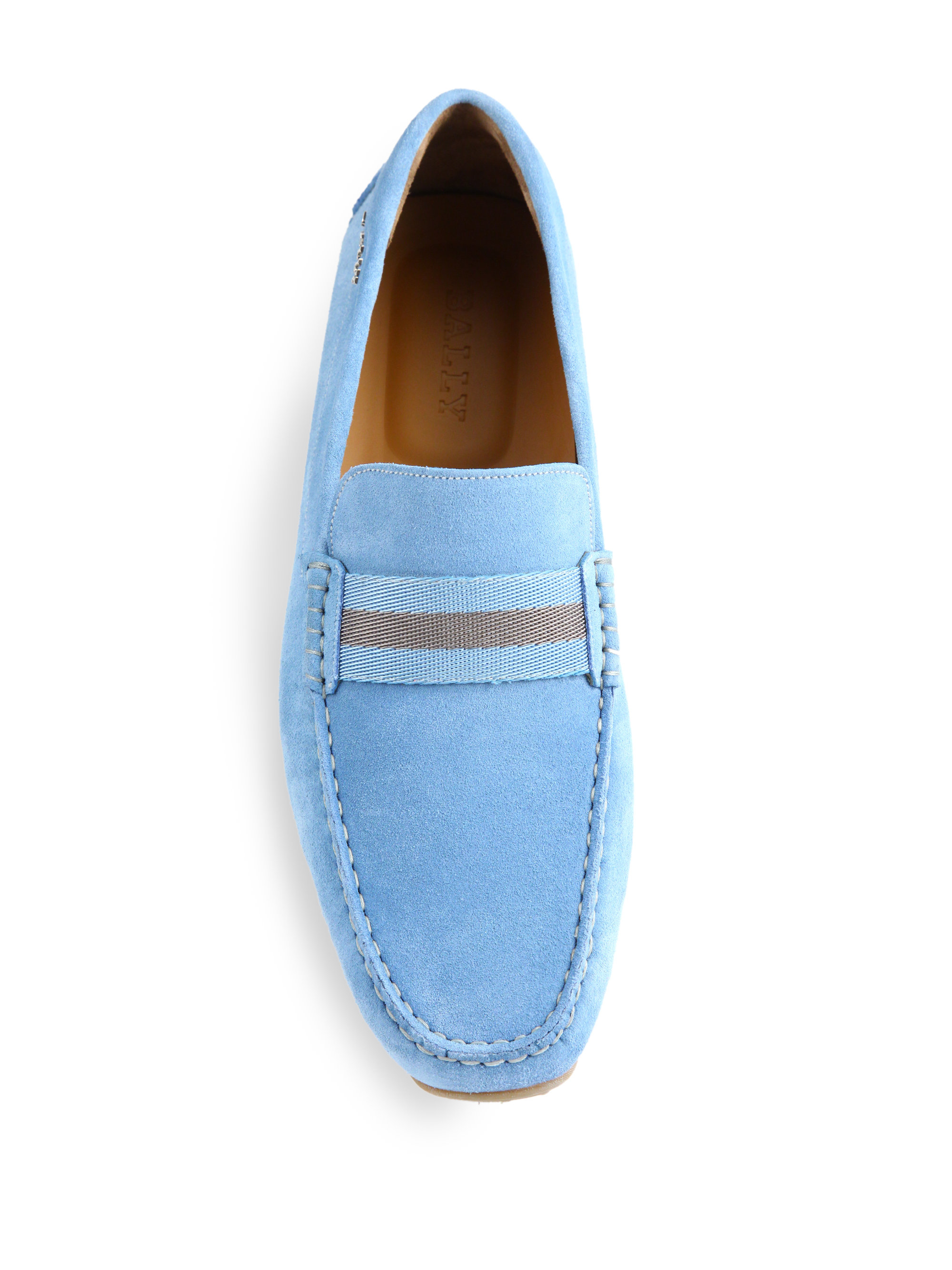 Bally Pearce Suede Drivers in Light Blue (Blue) for Men - Lyst