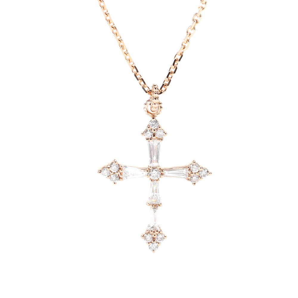 ... 18Kt Rose Gold Heaven Necklace With White Diamonds in Gold (pink gold