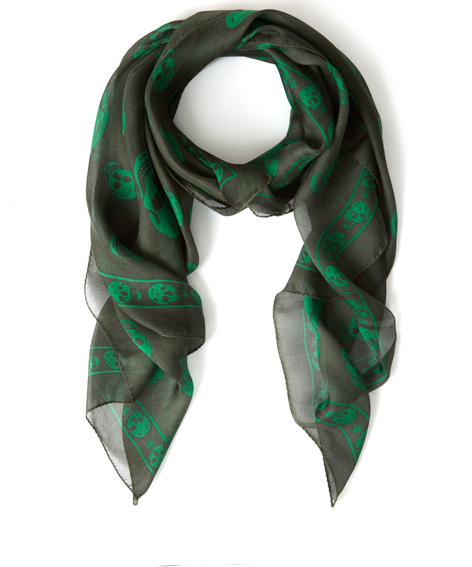 green alexander mcqueen scarf