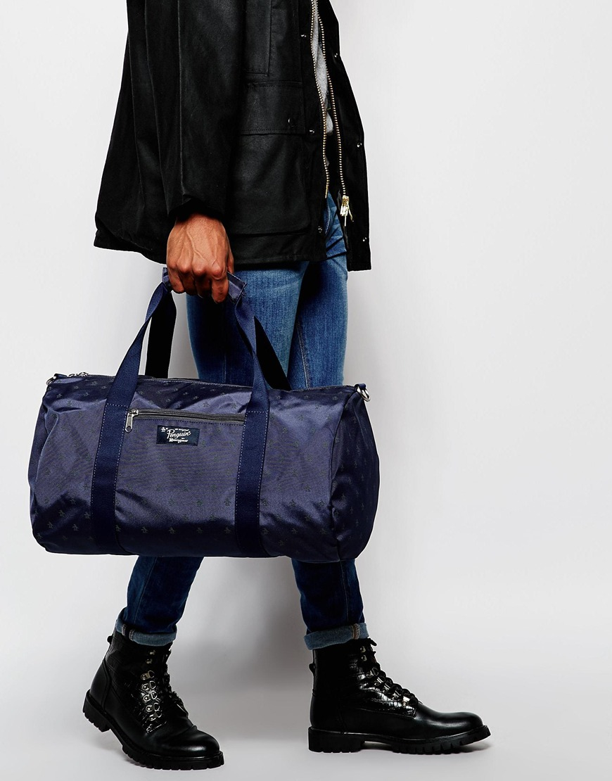 Original Penguin Duffle Bag With All Over Print in Blue for Men | Lyst
