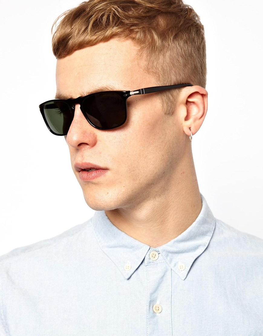 Persol Wayfarer Keyhole Sunglasses in Black for Men | Lyst