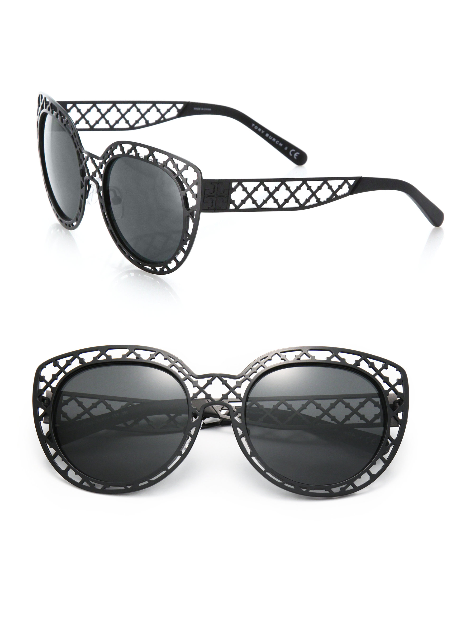 Tory Burch Lattice 52mm Cat'seye Sunglasses in Black Lyst