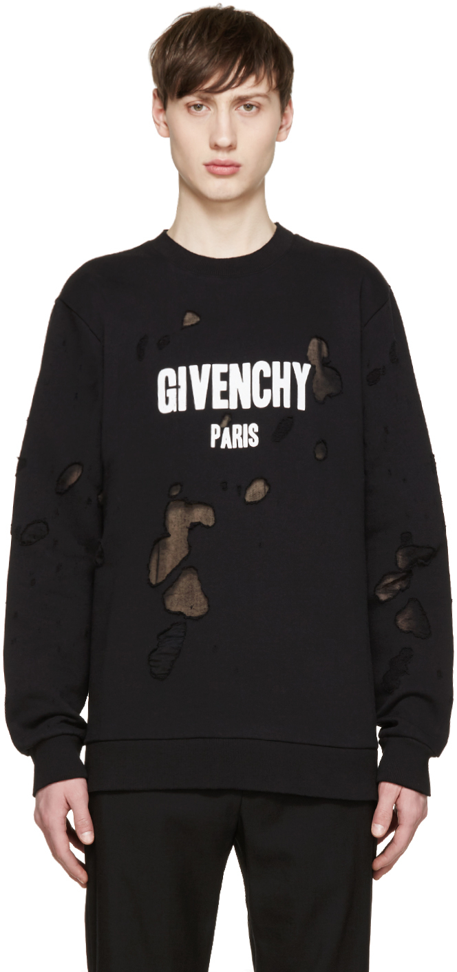 givenchy distressed logo hoodie