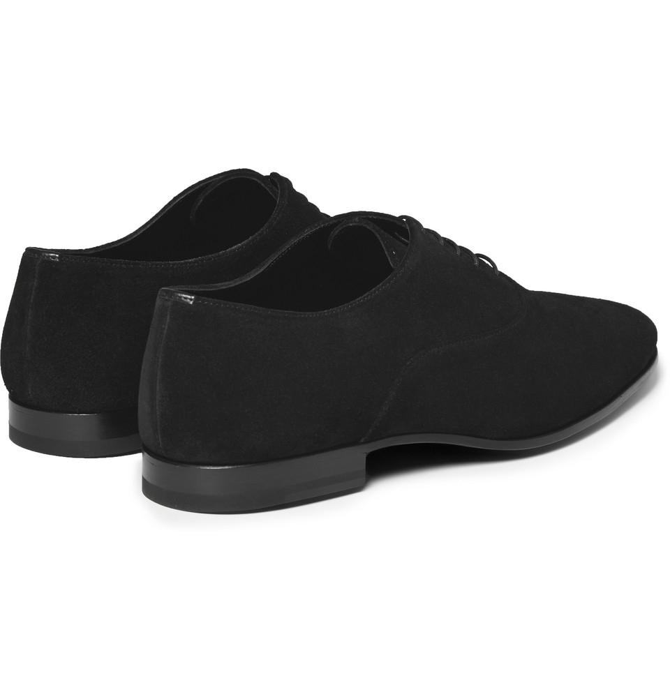 Saint Laurent Suede Oxford Shoes in Black for Men Lyst