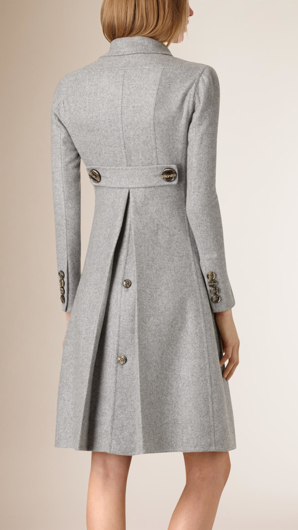 Burberry Tailored Double-breasted Cashmere Coat in Light Grey Melange ...