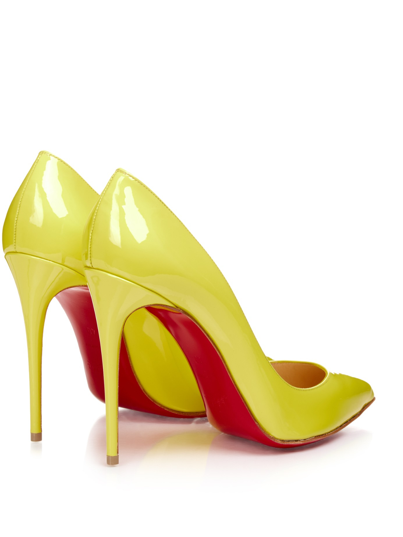 Christian Louboutin Pigalle Follies 100mm Patent-leather Pumps in Yellow |  Lyst