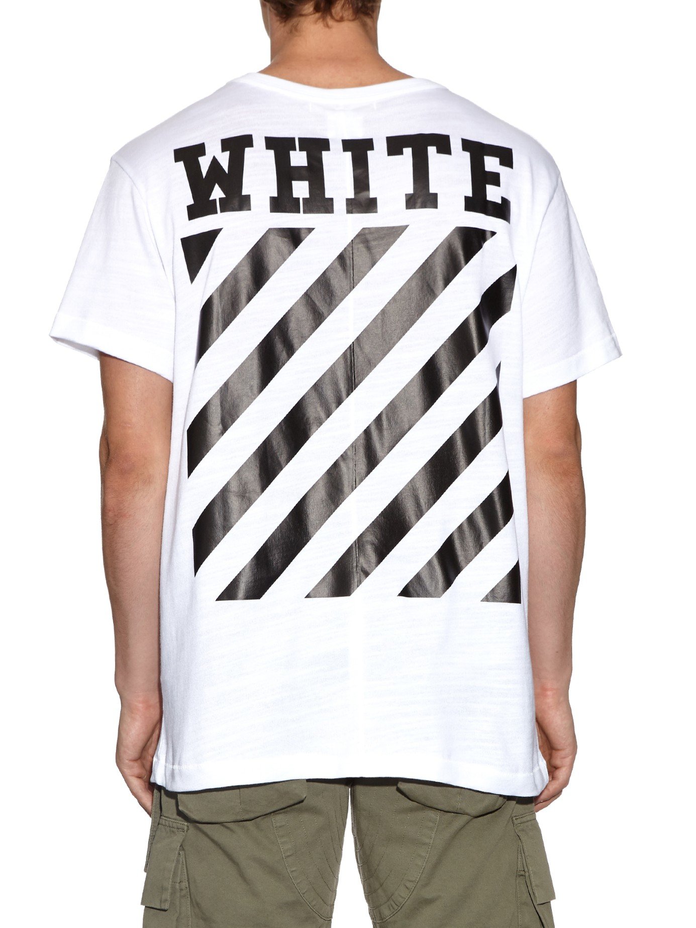 Off-White c/o Virgil Abloh Logo-Printed Cotton T-Shirt in White for Men