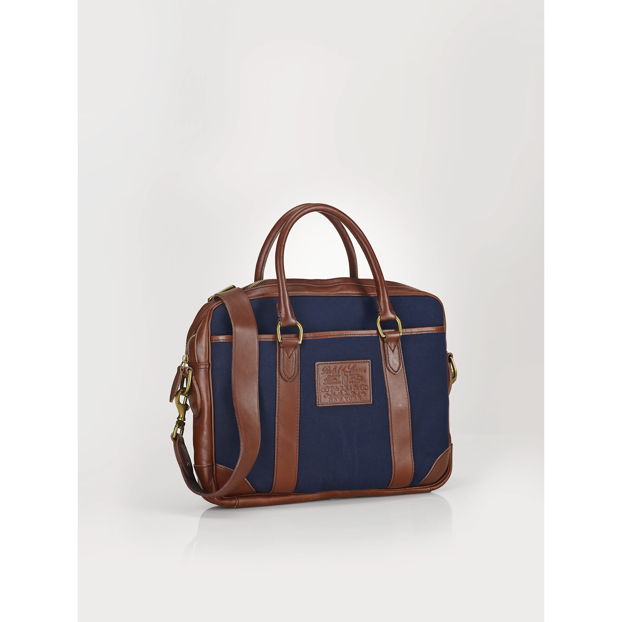 Polo Ralph Lauren Leather-trim Commuter Bag in Navy (Blue) for Men | Lyst