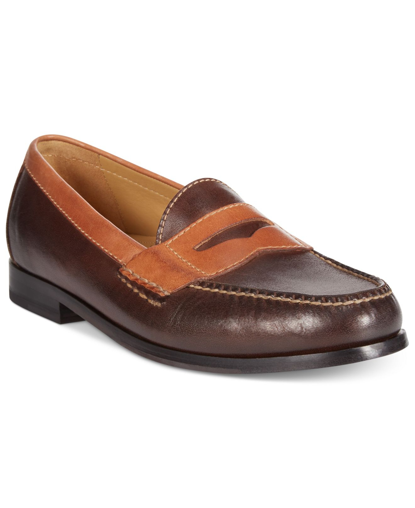 Cole Haan Two-tone Pinch Penny Loafers in Brown for Men | Lyst