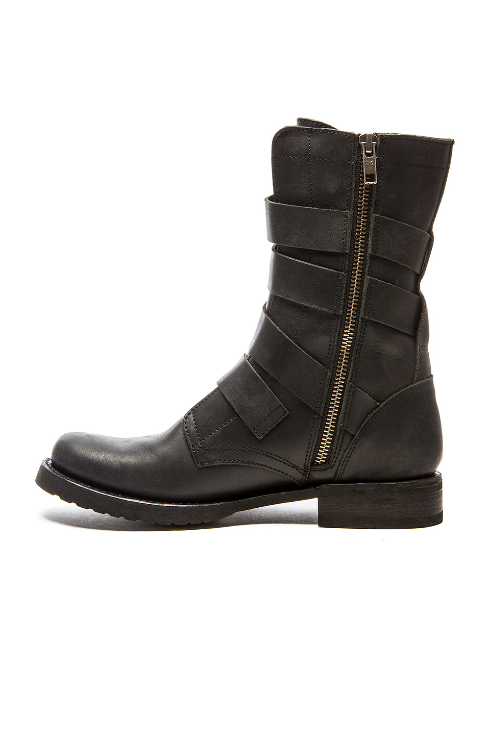 Frye Leather Veronica Tanker Boot in Black - Lyst