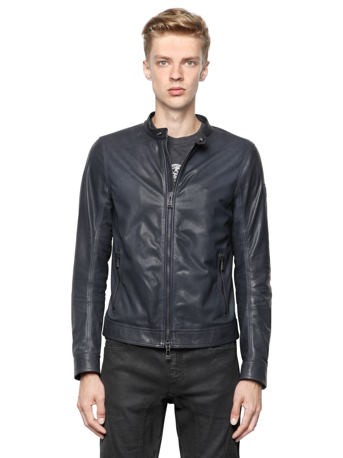 Belstaff Leather Jacket Blue Belstaff Leather Jacket Blue