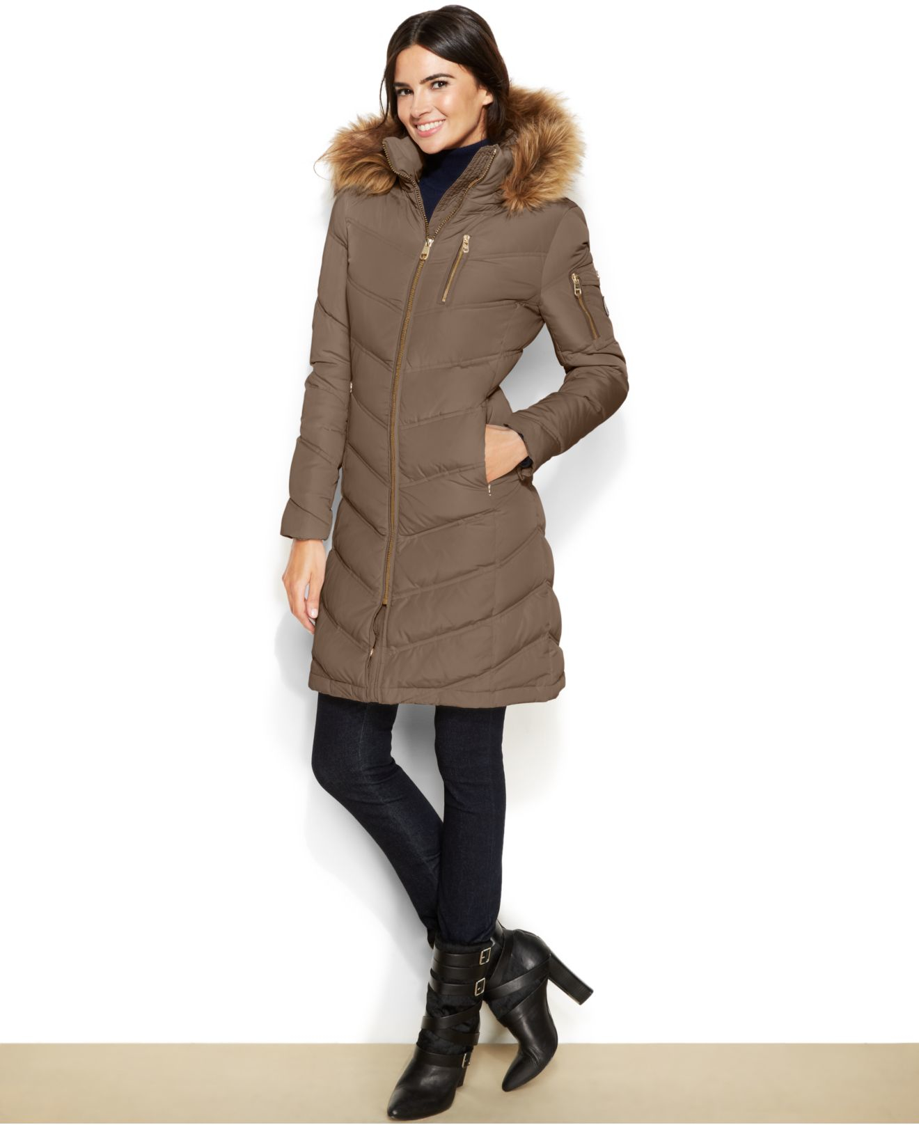 calvin klein brown coat