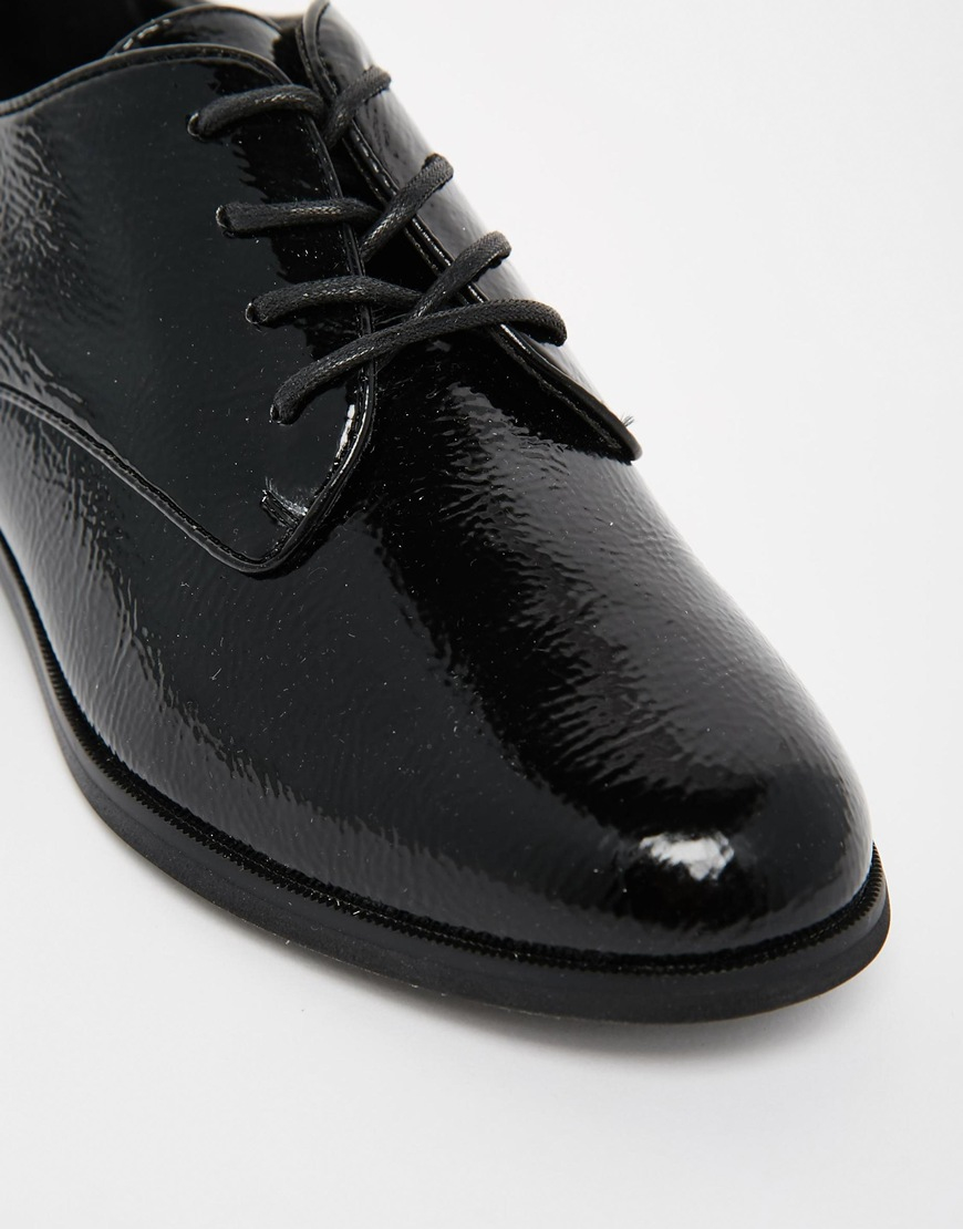 ALDO Marwen Black Patent Brogue Flat Shoes Lyst