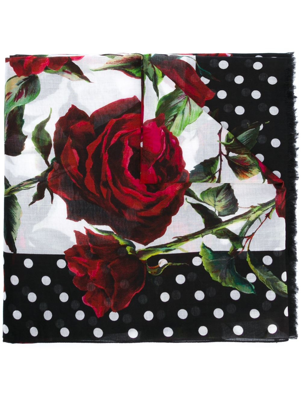 Dolce & gabbana Rose Print Scarf in Red Lyst