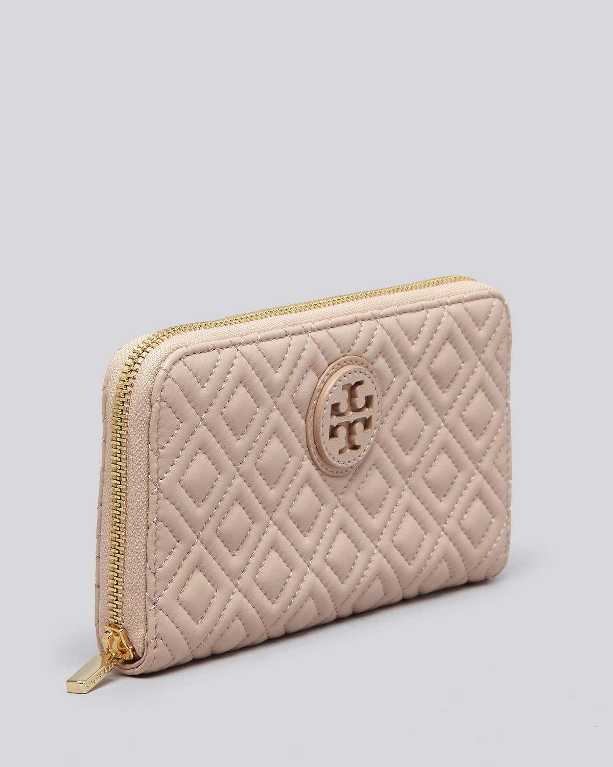 Tory burch Wallet Marion Quilted Zip Continental in Natural Lyst