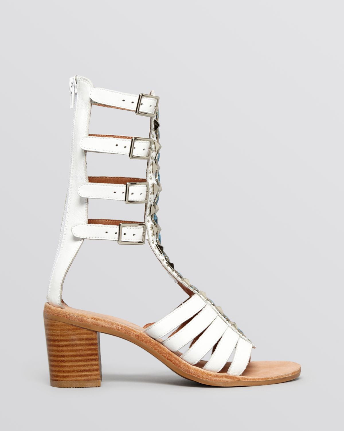 white flat gladiator sandals