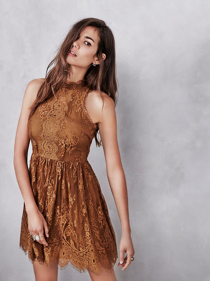 Women's Lace Dress Free People Womens Beaumont Muse Lace Bodycon Dress Lace  Maxi Dress For Women