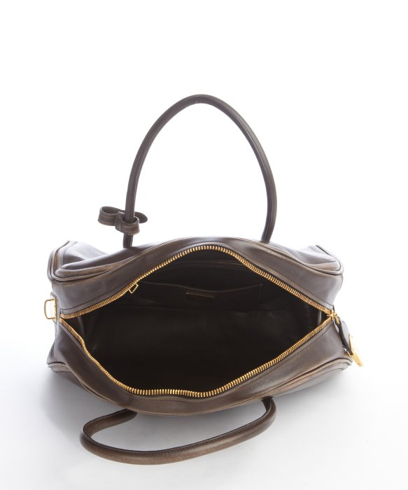 prada brown bowling style bag