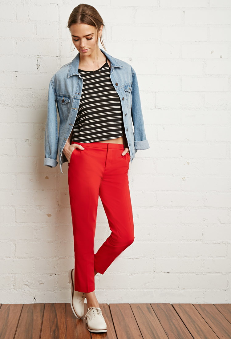 forever 21 red jeans