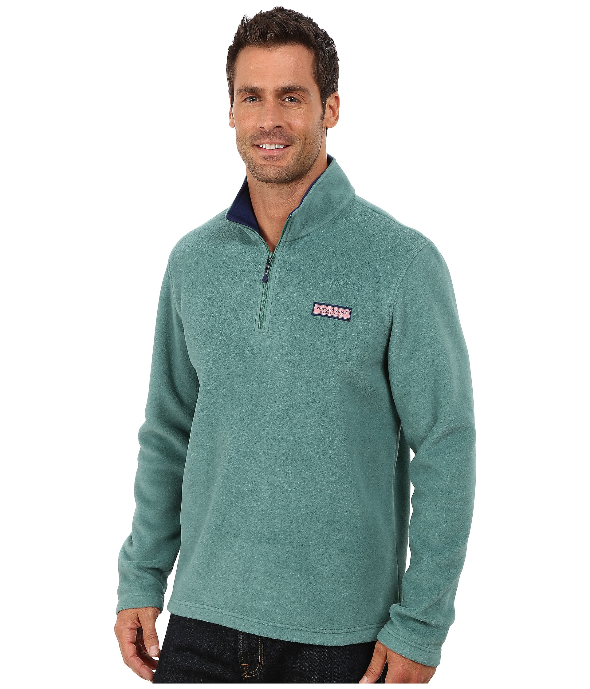 Vineyard Vines Fleece 1/4 Zip Shirt in Green for Men | Lyst