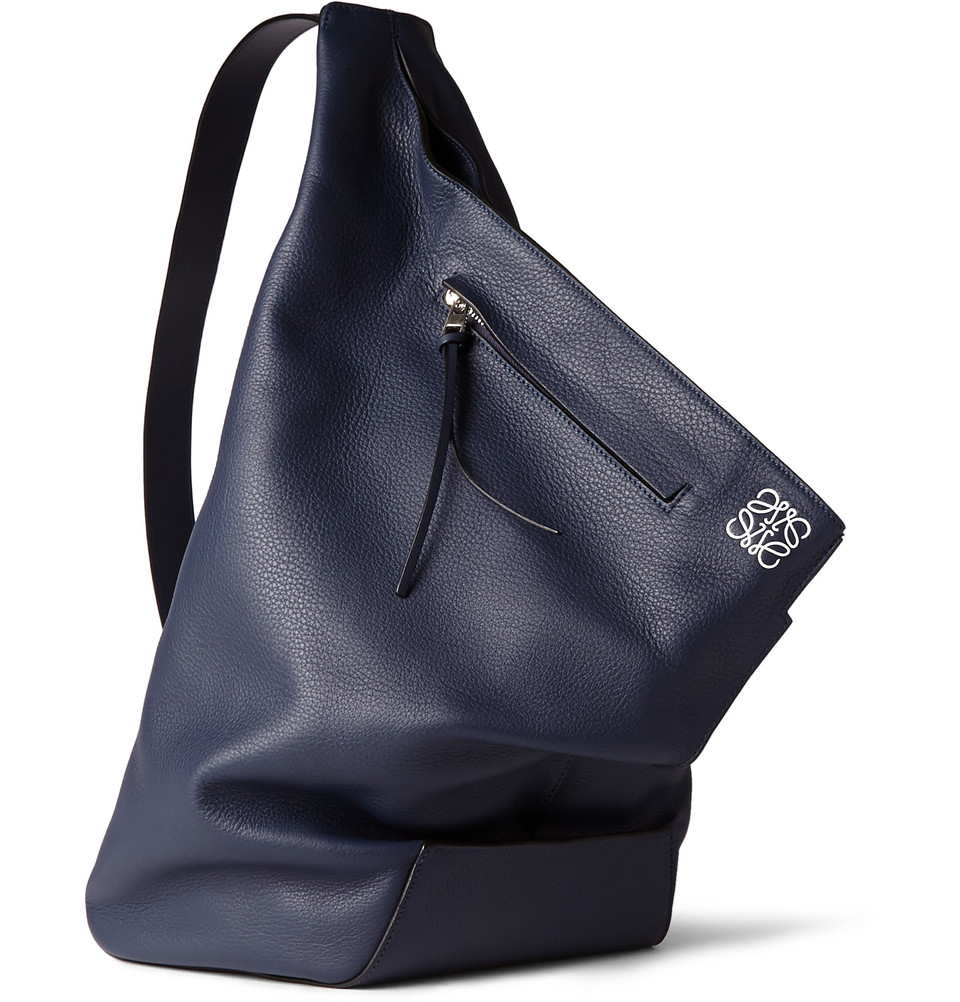 Loewe Full Grain Leather Backpack In Blue For Men Lyst Gallery