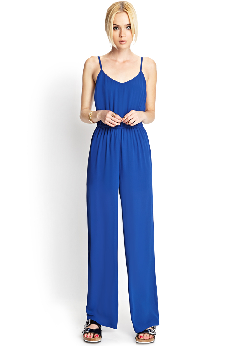 forever 21 blue jumpsuit