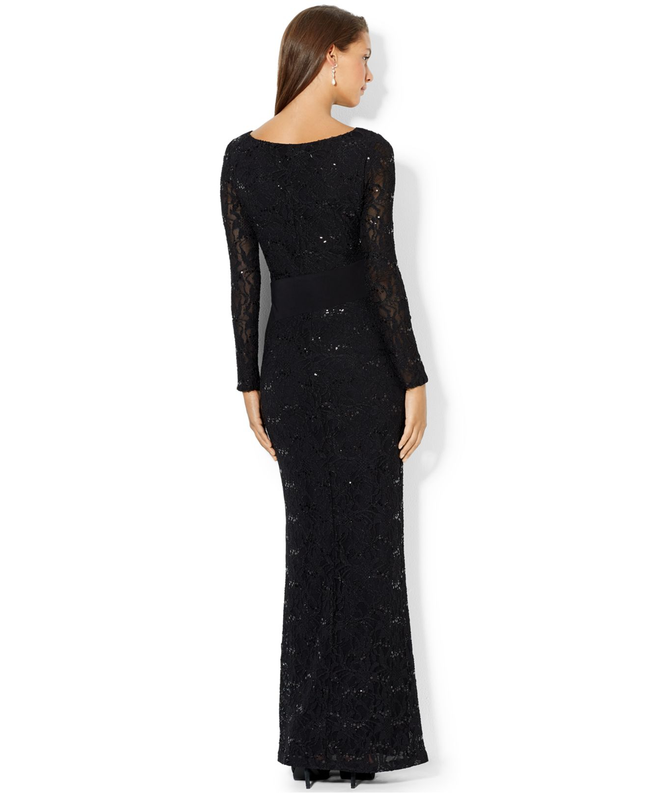 ralph lauren evening gowns long sleeve