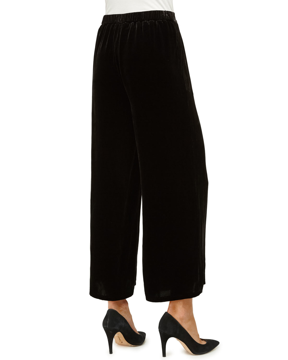eileen fisher black velvet pants