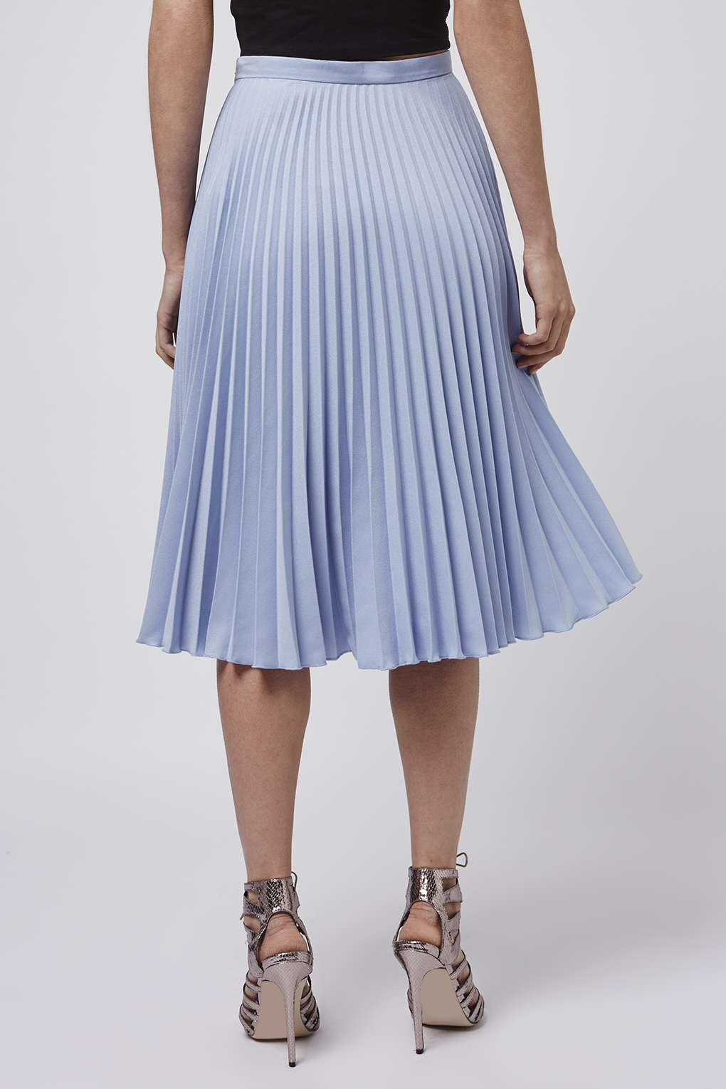 Blue Pleated Midi Skirt Dress Ala 2068