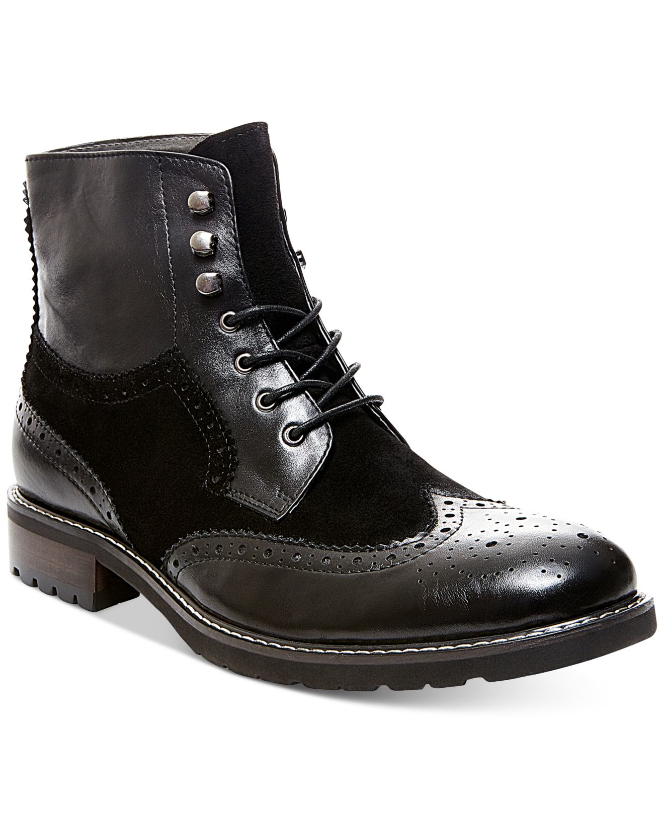 Steve Madden Leather Occupie Boots In Black For Men Lyst