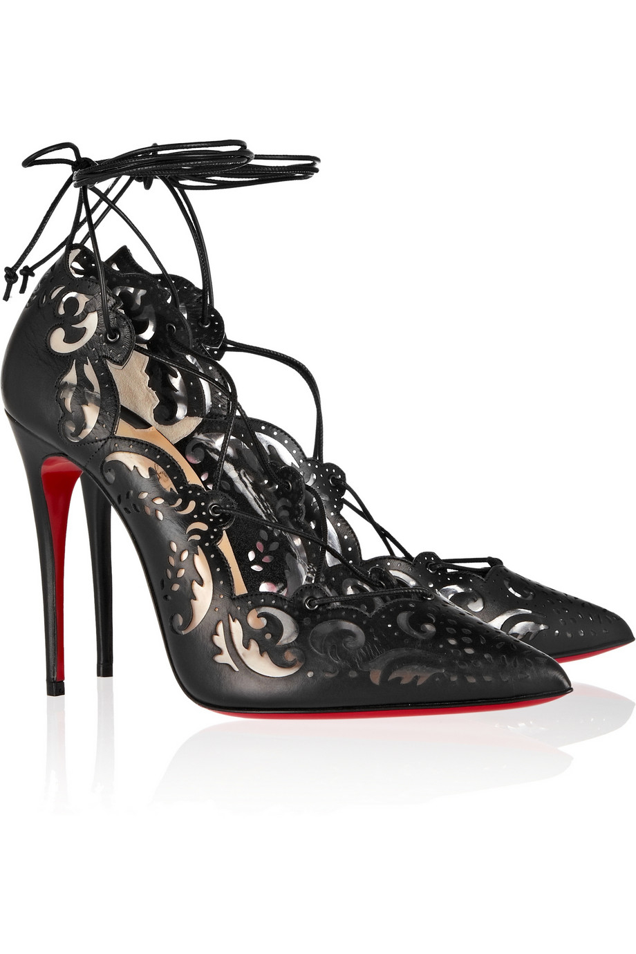 Christian Louboutin Impera Leather and Pvc Pumps in Black - Lyst