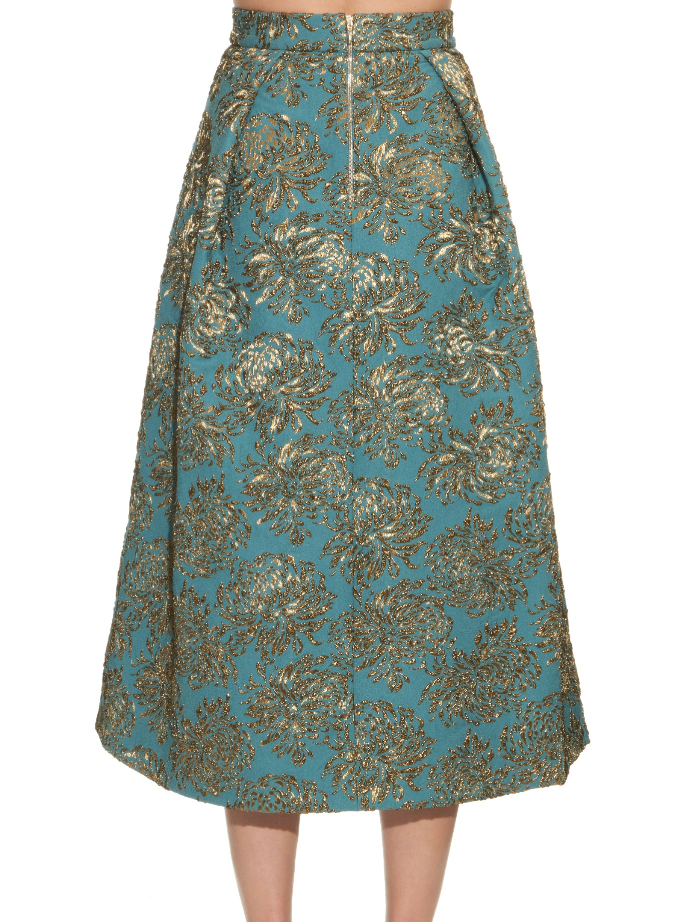 Rochas A-line Brocade Skirt in Blue | Lyst