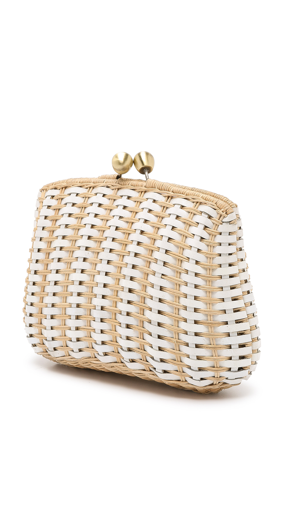 SERPUI Blair gemstone-detail Straw Clutch - Green