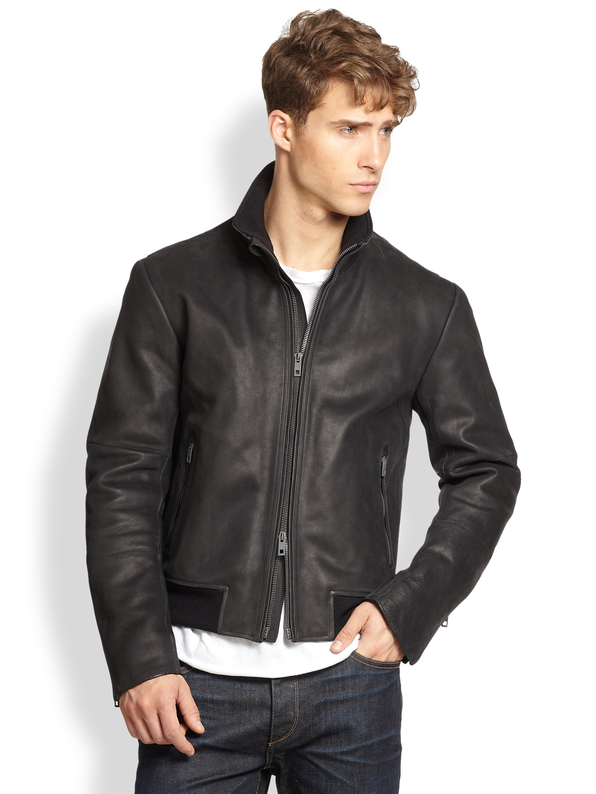 Rag & Bone Seth Leather Jacket in Black for Men - Lyst
