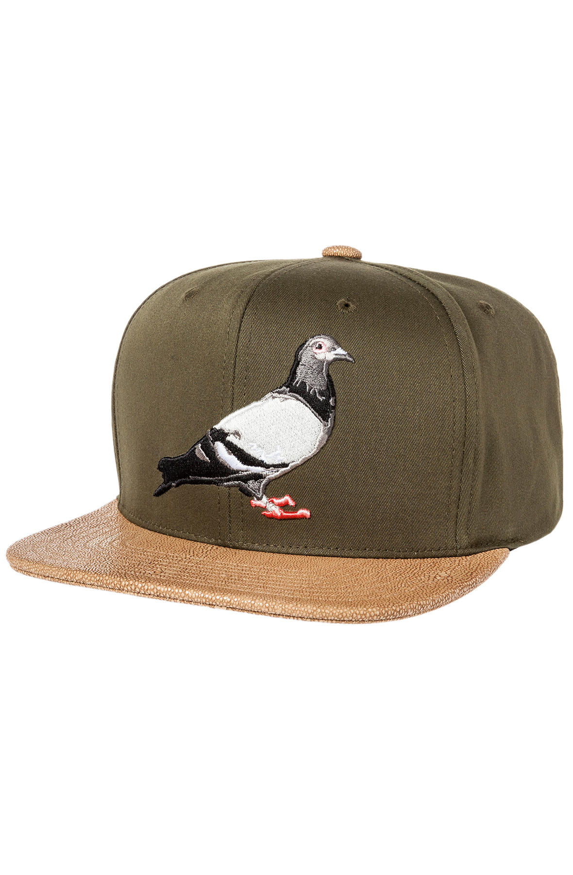 Staple The X Mitchell Ness 2 Tone Pigeon Snapback Hat in Olive (Green ...