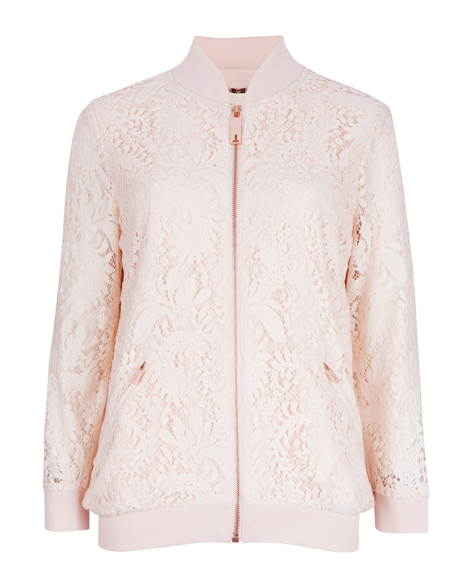 Ted baker Zairah Lace Bomber Jacket in Natural Lyst